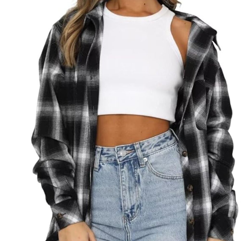 Women’s Buffalo Plaid Flannel Shirt – Size Large – Like New